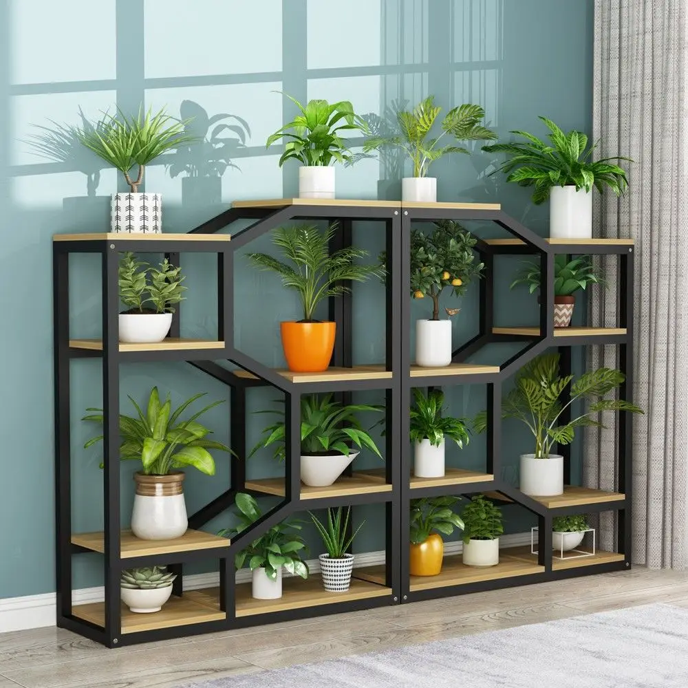 Flower Rack Indoor Living Room Floor-to-ceiling Multi-layer Flower Rack Balcony Wrought Iron Flower Pot Hanger Office Partition