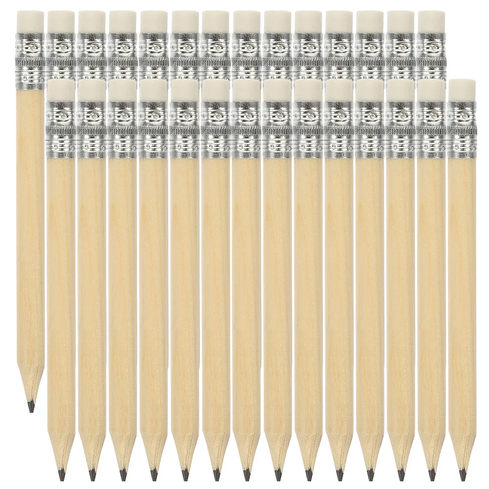 

40 Pcs Mini Short Pencil Checking Pencils for Writing Golf with Erasers Erasable Log Drawing
