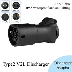 V2L Discharger Vehicle to Load Type 2 for MG BYD Geely EX5 Jaecoo7 SMART Xpeng NAMMI Discharge For Type2 Car Dischar EV Adapter