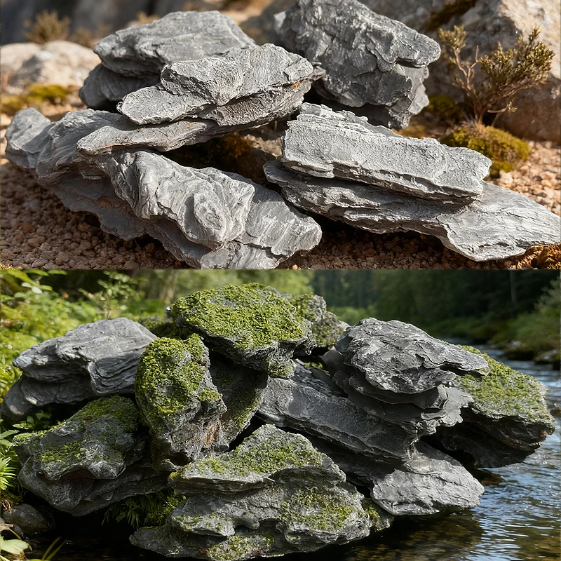 Simulated Moss Stone Model 2-6cm Artificial Rock Block Micro Landscape Material For Model Mountain Terrain Train Railway Scenery