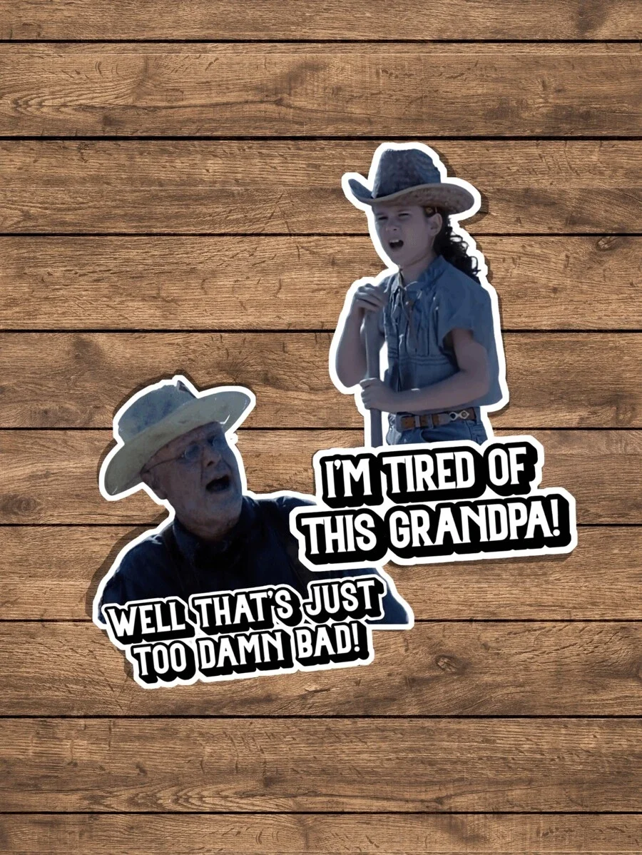 

2pcs 'I Am Tired Of This Grandpa!' Funny Sticker, High Quality Vinyl Sticker Gift Suitable For Laptop, Water Bottle, Presents