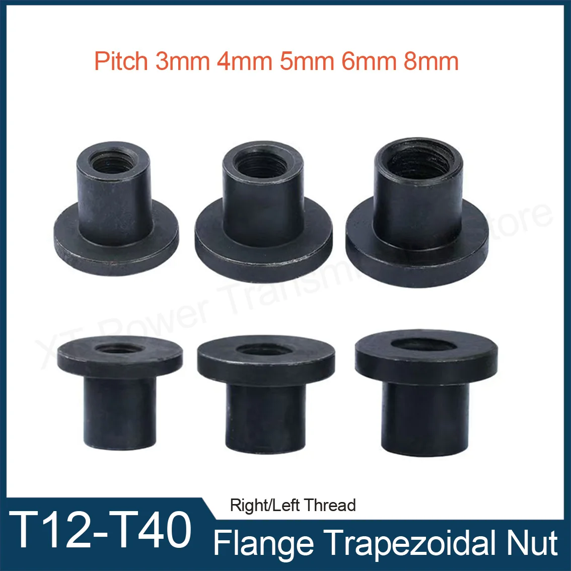 1Pcs T12-T40 45# Steel T-Shaped Cap Flange Round Nut Docking Lock Iron Plate with Welding Point Welding Nut Left/right Thread