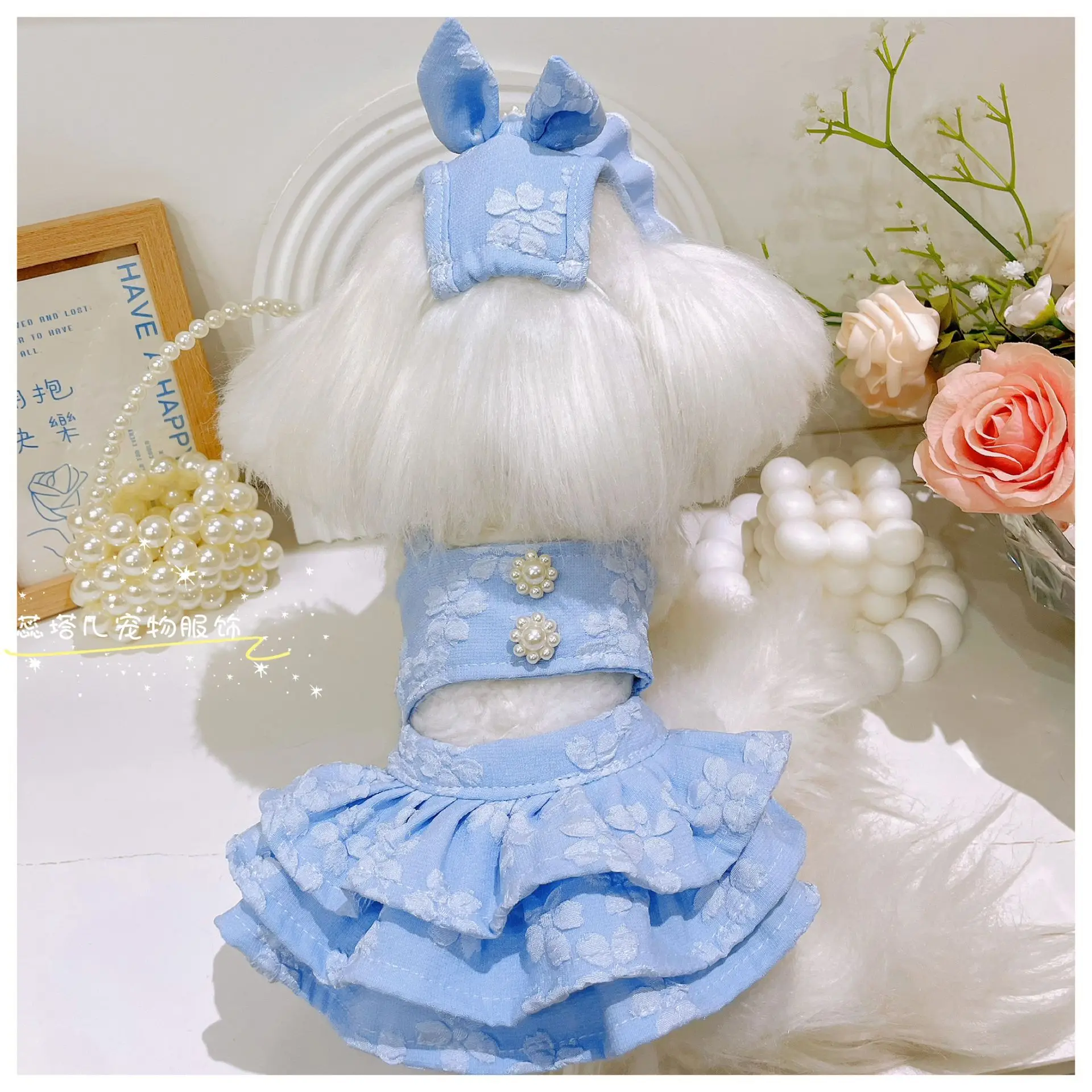 

2024 Summer Pet Dress with Layered Tulle Skirt, Adjustable Lace Dog Clothes for Maltese/Yorkie, XXS-XXL Breathable Puppy Outfit