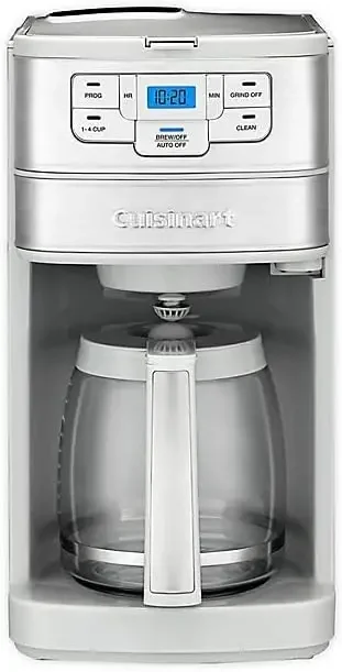 Stainless Steel Automatic Grind and Brew 12-Cup Coffeemaker with 24-Hour Programmability, 1-4 Cup Setting and Glass