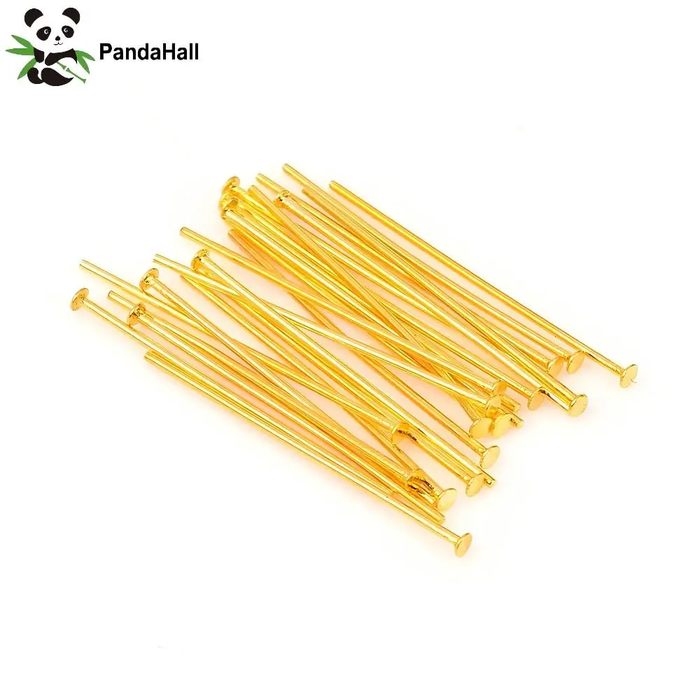 PandaHall 100pcs 304 Stainless Steel Flat Head Pins, 15.5/20/22/30/35/40/50mm x 0.6mm Assorted for Jewelry Making