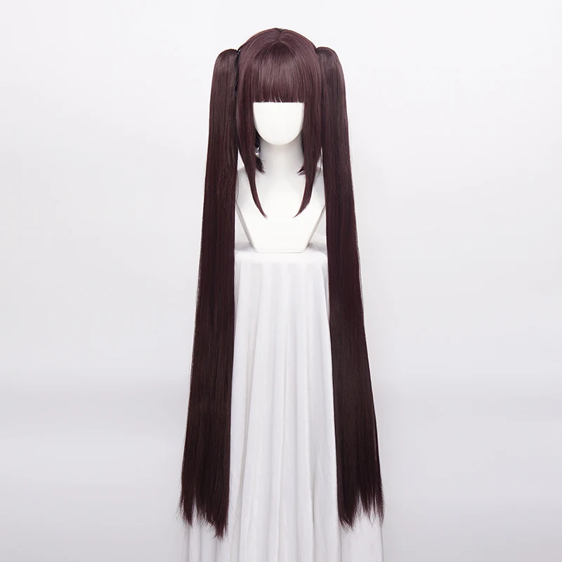 ccutoo Synthetic Chocola NEKOPARA Cosplay Wig Chocolate Heat Resistant Hair Chip Ponytails 120cm + Wig Cap