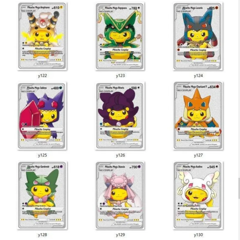 

Pokemon Novelty Creativity Multiple Lightweight Latest Kawaii Commemorative Edition Pikachu Rayquaza Metal Game Collection Card
