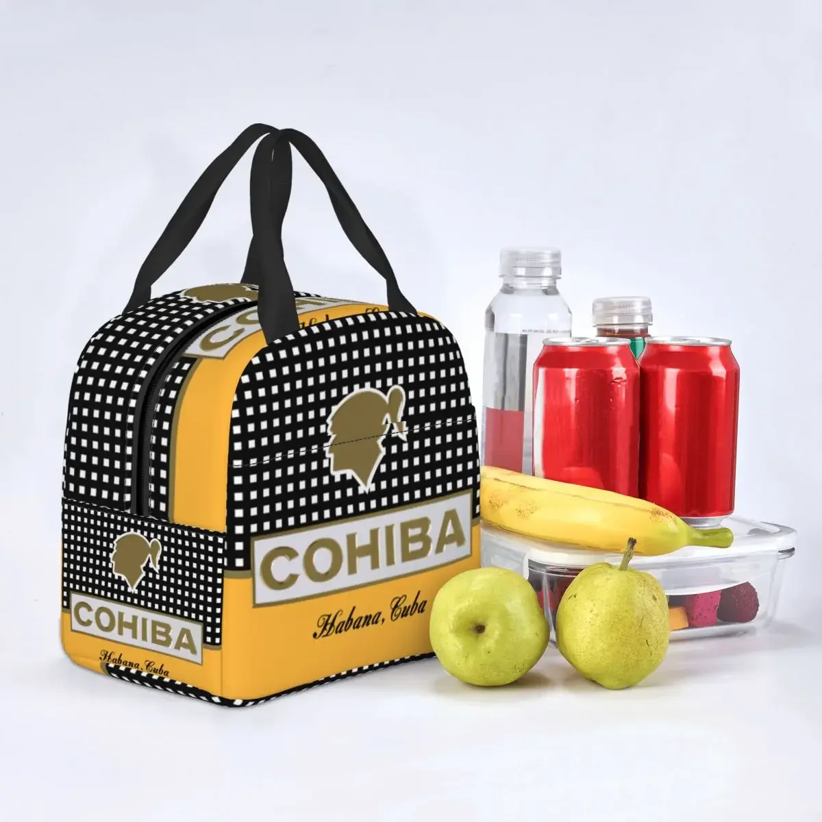 Cohiba Habana Cuba Cigar Insulated Lunch Bags for Outdoor Picnic Waterproof Cooler Thermal Lunch Box Women Children