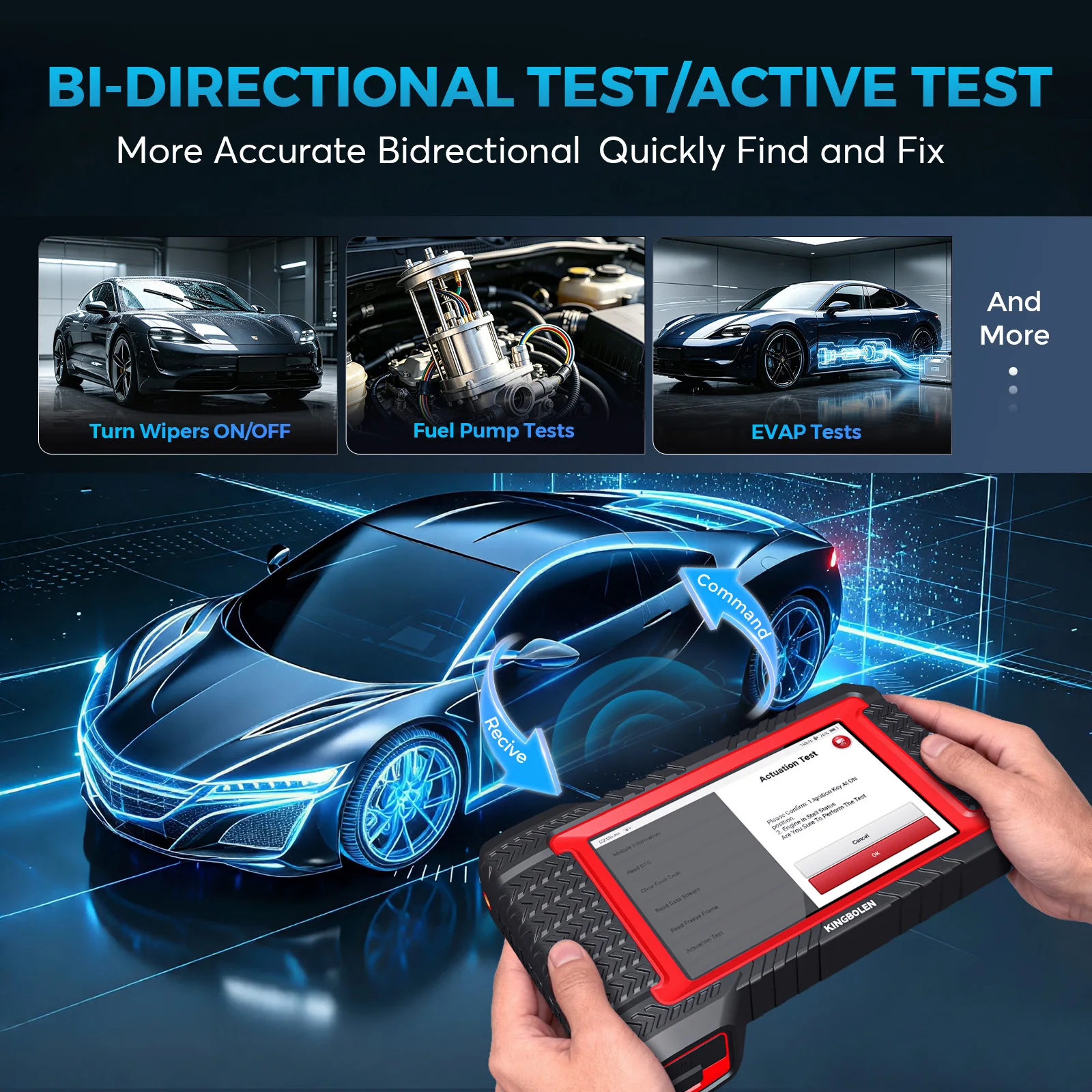 KINGBOLEN K7 Car Bidirectional Scanner Auto Full System Diagnostic Tool CANFD