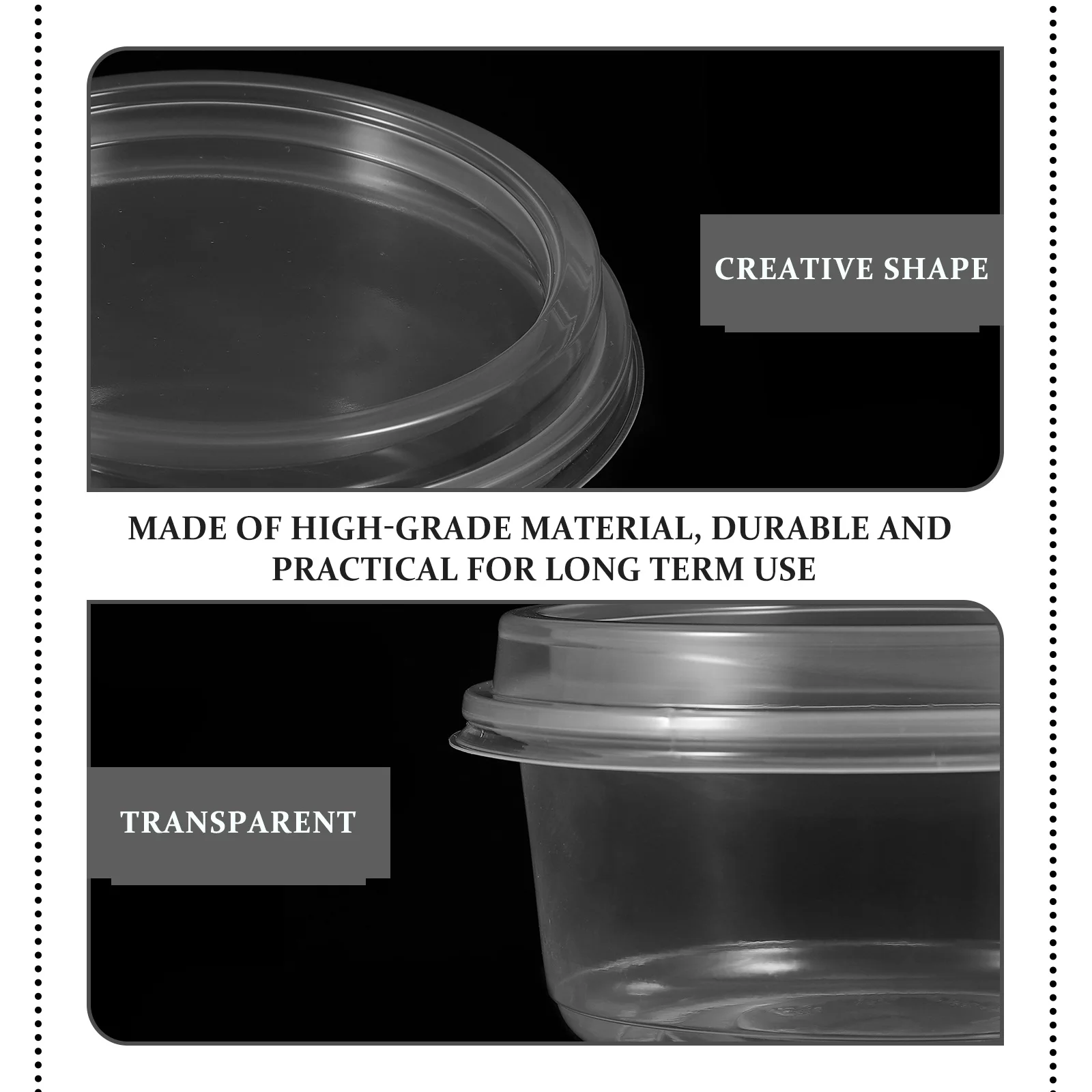 

50Sets Disposable Plastic Bowls Airtight Soup Containers Lids Takeout Food Fruit Cups Containers Fruit Cups with Lid
