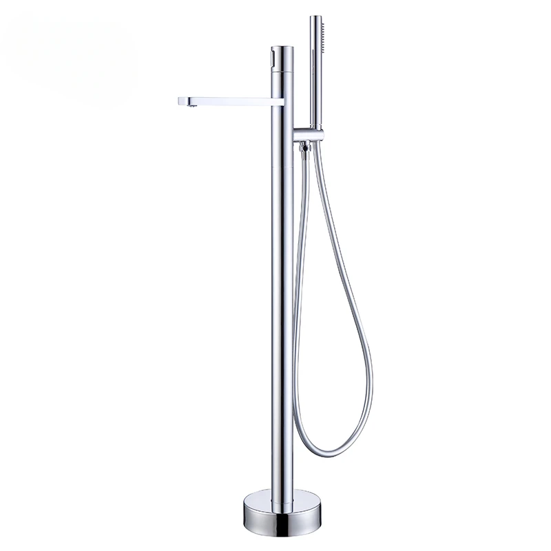 Floor standing faucet, showerhead, bathtub edge standing all copper mixed water valve, single handle hot and cold faucet