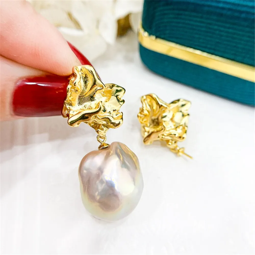 925 Stamped Alloy Gold Plating Pearl Earrings Setting DIY Jewelry Findings, Craft Supplies Handmade Earrings Accessory No Pearl