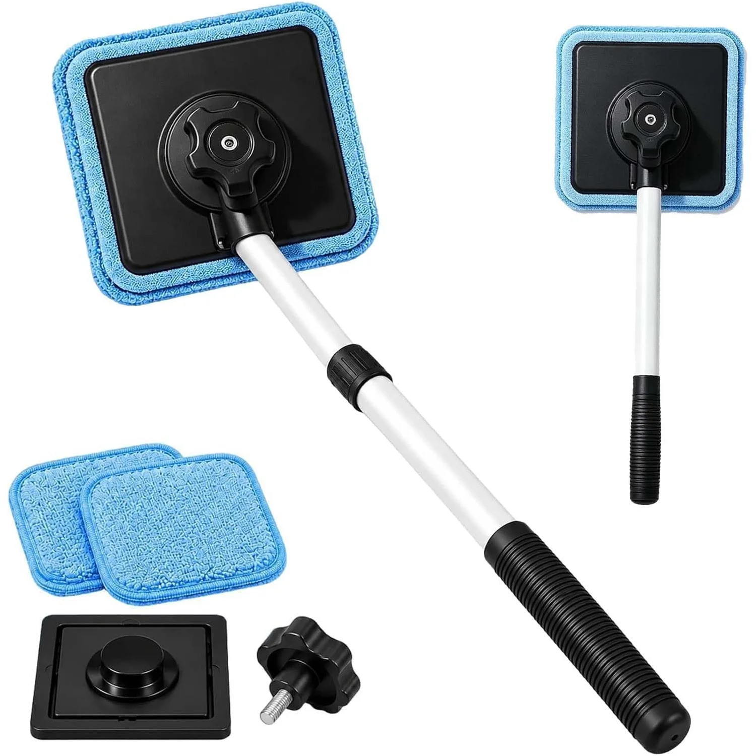 Dual Magnetic Car Windshield Cleaner Streak Free Auto Glass Cleaning Kit Dual Side Magnetic Window Cleaner with 2 Cleaning Cloth