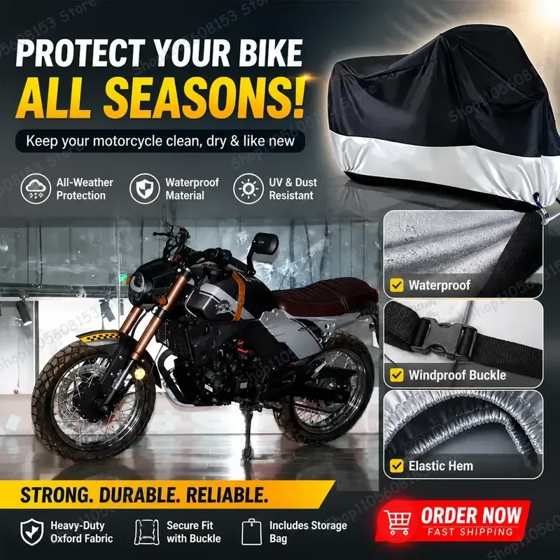 

For LIFAN KPM 200 Motorcycle Cover Waterproof Dustproof UV Resistant All Weather Outdoor Indoor Scooter Bike Protection Cover