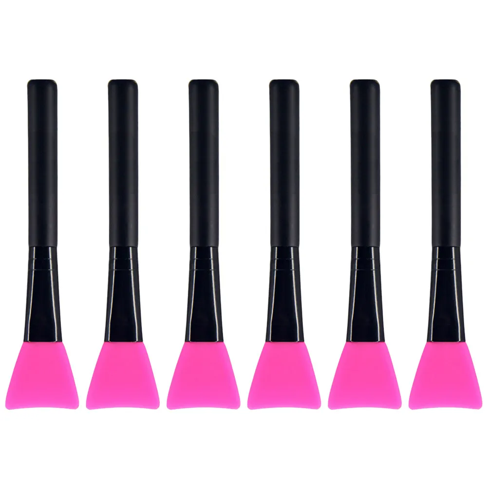 Juego de 6 Brochas Faciales de Silicona sin Pelusa, Cabeza Plana para Aplicar en Nariz, Cejas, Labios, Pestañas, Mejillas, Loción Corporal, Mascarilla