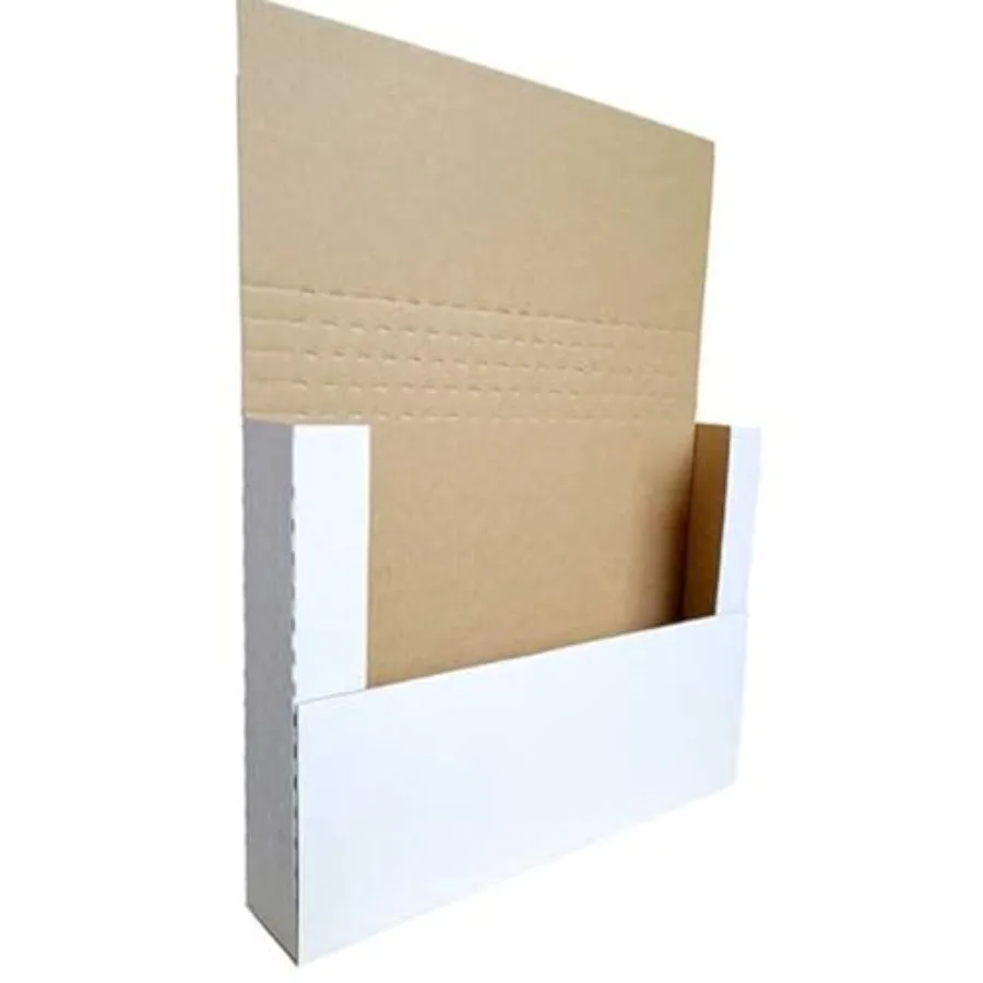 

Картонная коробка для отправки почты 11 1/8" x 8 5/8" x 2" (размер Letter), легко складывающаяся, регулируемая по высоте, для комиксов, книг, фотографий, белая, EM11