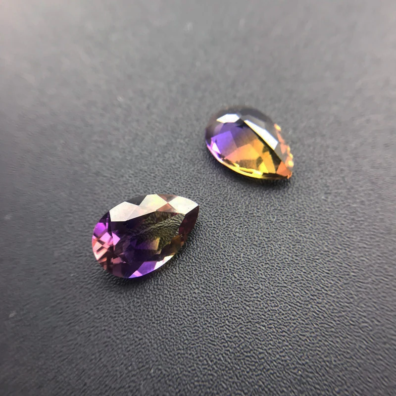 VANTJ Natural Ametrine Loose Gemstone 10*15mm Pear Cut 5.3ct for Silver Gold Mounting DIY Decoration Handmade Jewelry