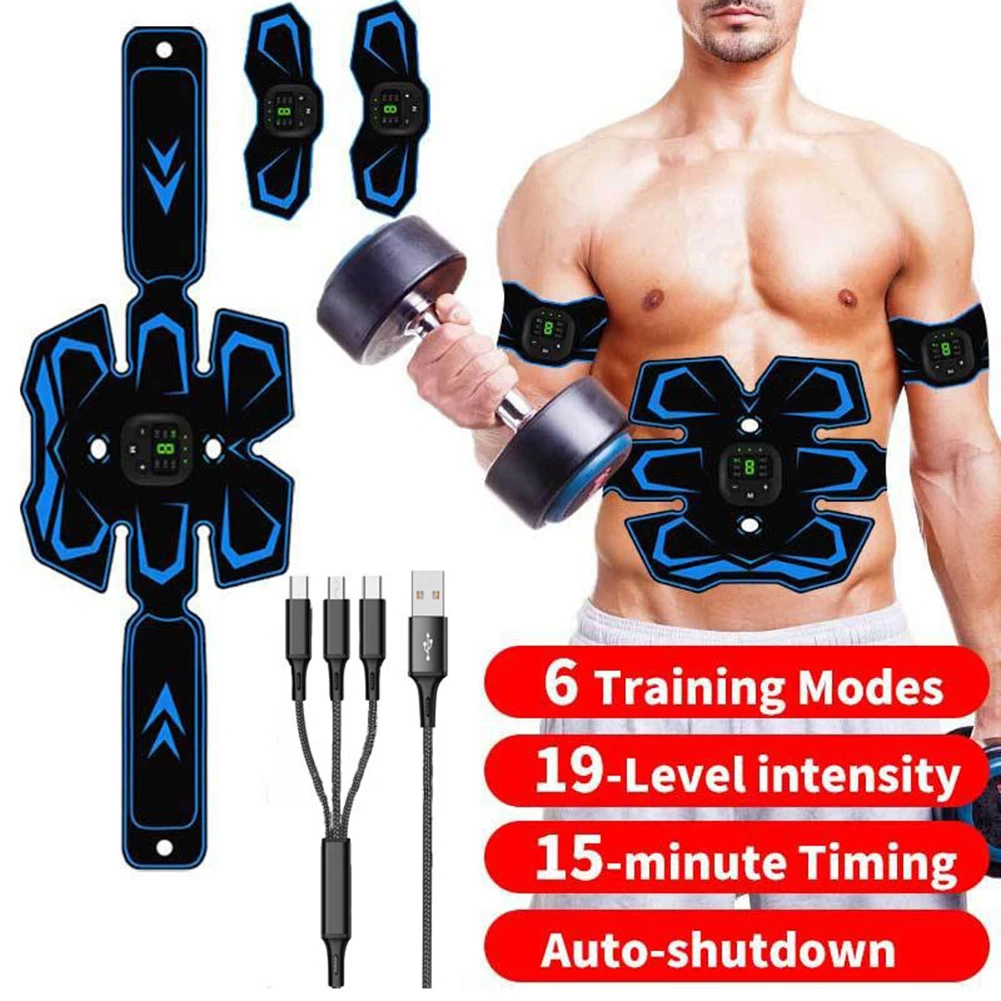 EMS Smart Muscle Stimulator Trainer Body Training Belt Electric Weight Loss Stickers Body Slimming Home Fitness Equiment Belt