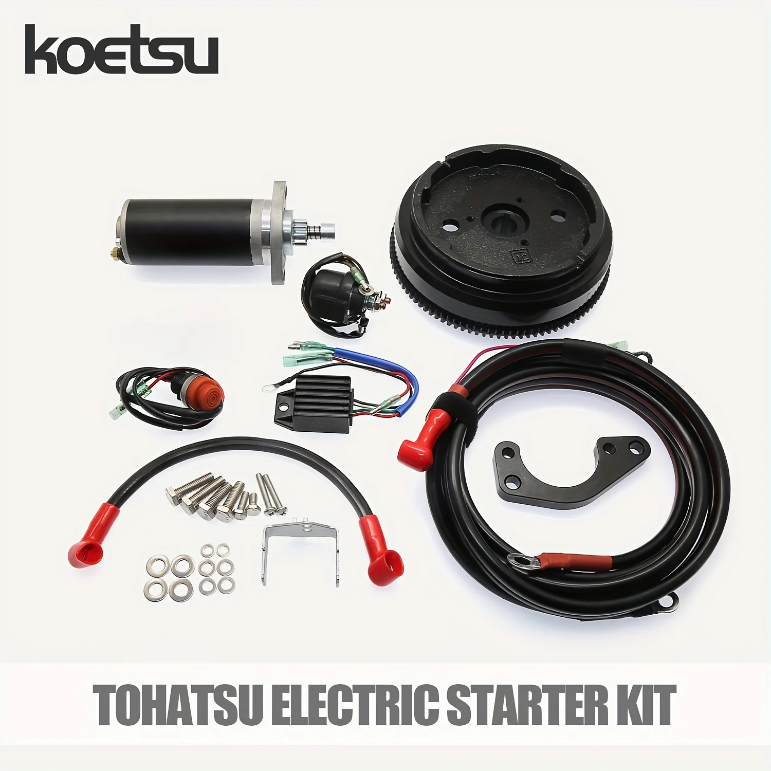 KOETSU Electric Starter Kit - For TOHATSU Outboard Boat Engine Parts Kit 2-Stroke 4-Stroke 9.8-30 HP