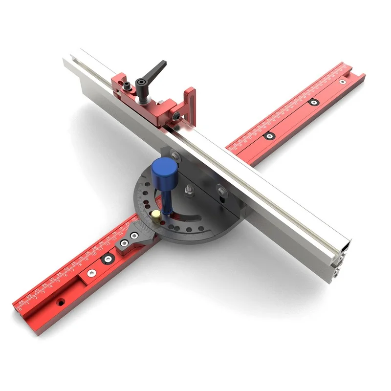 Houtbewerking T Track Push Heerser Guide Hoek Mijter Gauge Tenon Hek Router/Saw Tafel 450Mm Mortise Tenon En chute Stopper