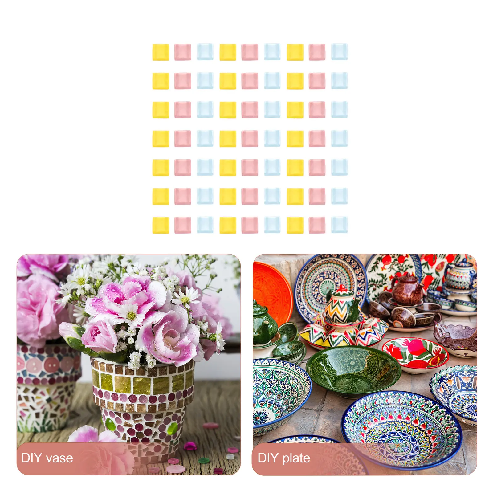 

300pcs Crystal Glass Mosaic Kits Bright Color Durable Sturdy DIY Home Decoration Garden Arts Crafts Stones Piece H made