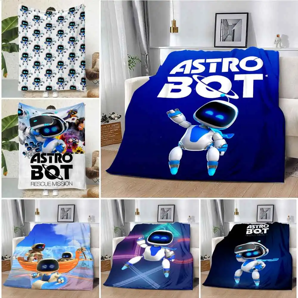 Space Robot Printed Blanket Picnic Blankets Warm Blanket Soft and Comfortable Astrobot Blanket Home Travel Birthday Gift