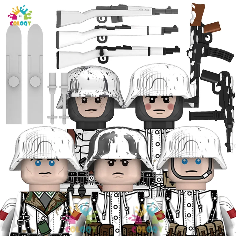 

New Kids Toys WW2 Winter Soldiers Building Blocks US UK Soviet Germany Army Mini Action Figures Toys For Kids Christmas Gifts