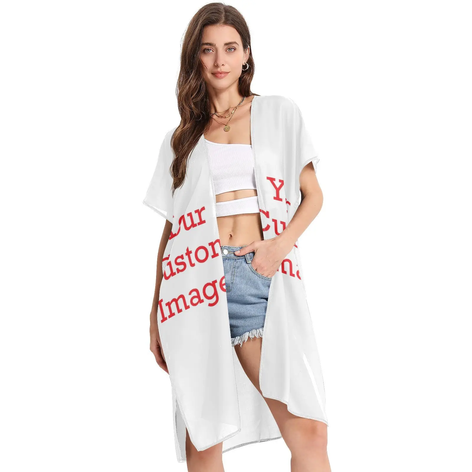 Bikini Cover Up Women Beach Shirts Customized images 2026 New Summer Long Sleeve Women's beach cover up