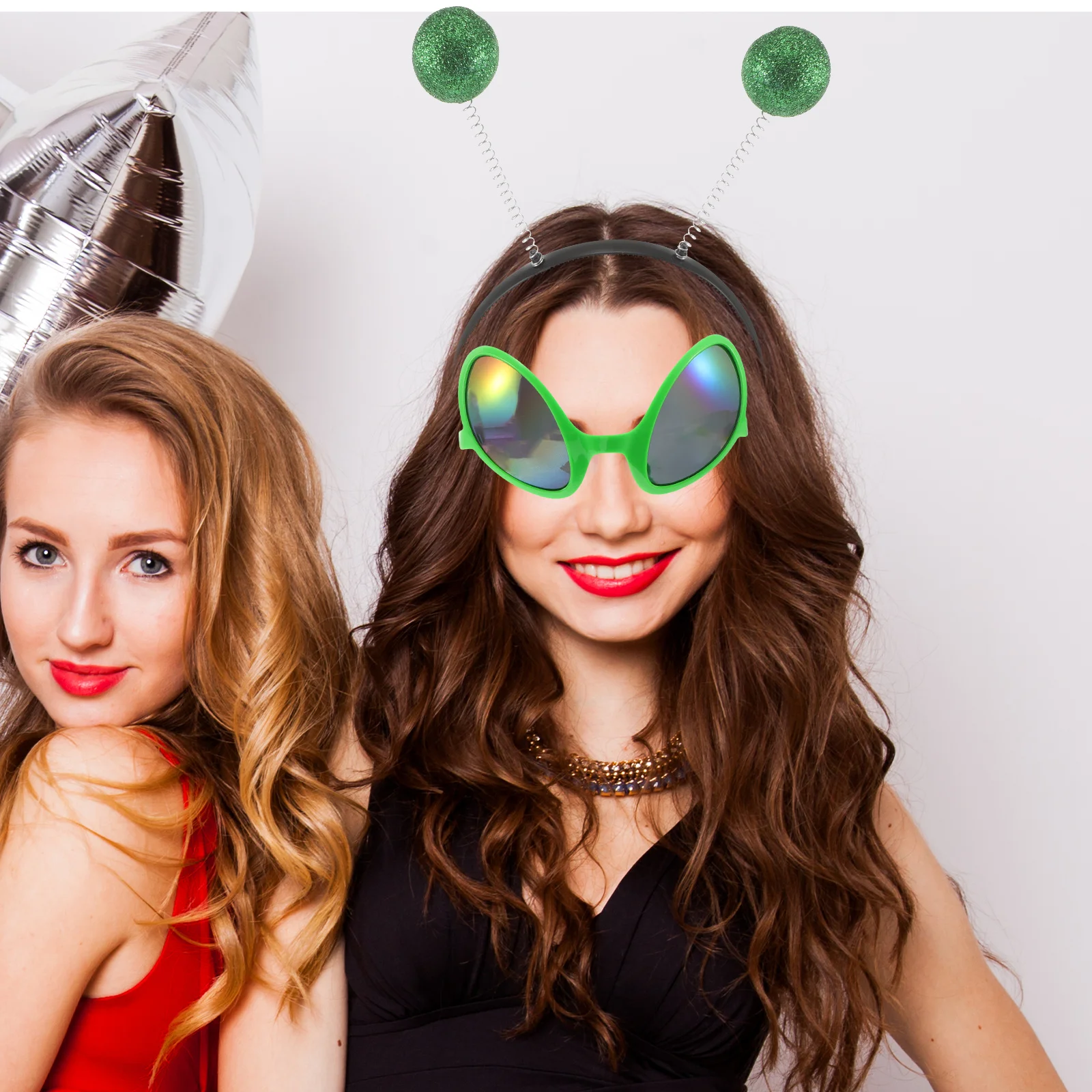 

1Set Glitter Antenna Head Boppers Costume Glasses Unique Design Lightweight Comfortable Halloween Party Star Accessory