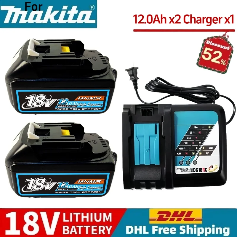 

18V 12.0Ah lithium battery suitable for Makita battery, replacing BL1830B BL1840B BL1850B, with power tools,for sanding machine