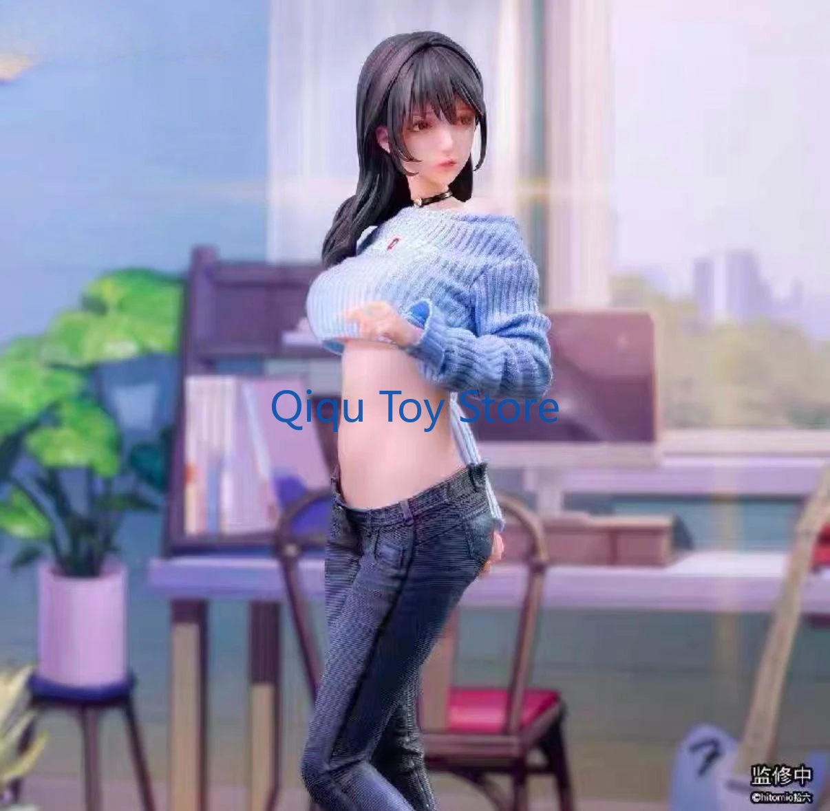 

In stock Original painting, guitar sister, statue-level head sculpture, warm paint & real fabric clothing 1/6 hand-made