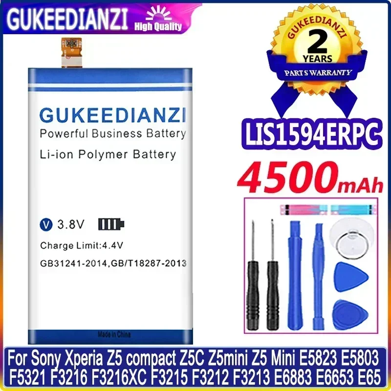 4500mAh Phone Battery For SONY Xperia F5321 Z5C Z5 mini E5823 Z5 Compact C6 F3216 F3215 F3216XC Smartphone Portable Battery