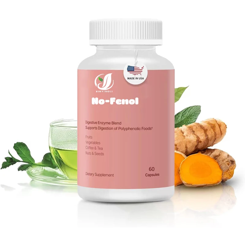 Digestive Enzyme Supplement for Polyphenol Digestion and Fruit and Vegetable Fiber - Digestive Enzymes (60 Capsules)
