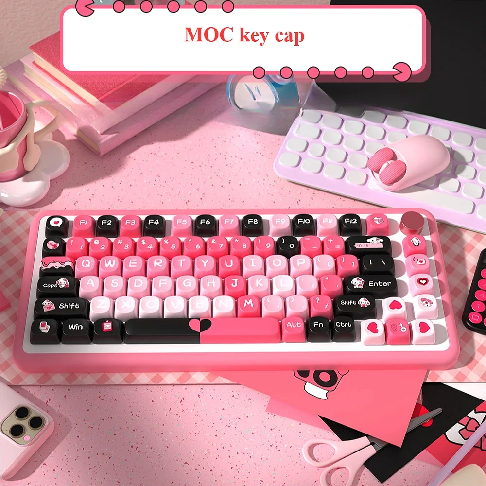 Mechanical Keyboard Original Heartbeat MCA Keycaps Pbt Cute Teenage Girls Personalized