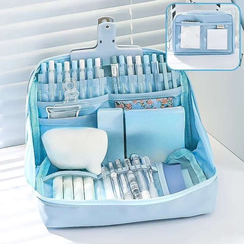 حقيبة أقلام رصاص ملونة ذات سعة كبيرة جدًا مكونة من 12 طبقة صندوق مدرسي جمالي لوازم مكتبية حافظة أقلام هدية عيد الميلاد حقيبة أقلام رصاص