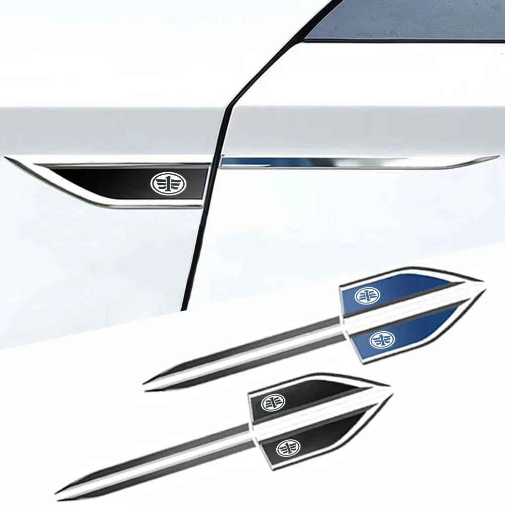

2X Car Body Fender Side Metal Chrome Zinc Alloy Knife Side Emblem 3D Sticker For FAW Besturn T99 T77 Hongqi H9 HS5 HS7 HS9 HS3