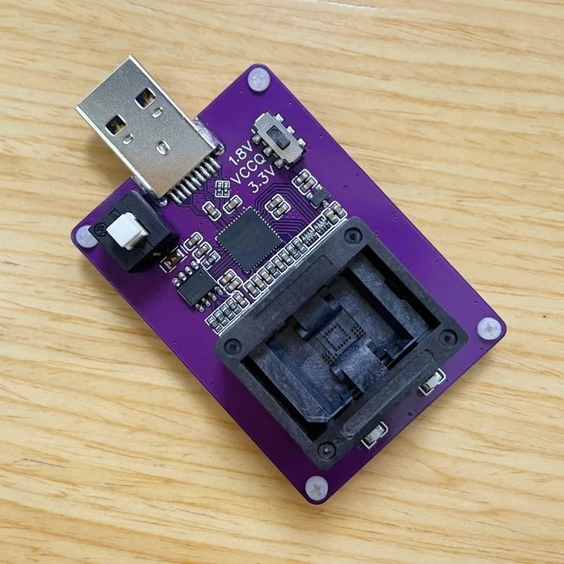 For EMMC153 Burner Adapter To USB3.0 for Image Reading and Writing, EMMC Chip Testing, BGA153 Test Socket GL3224E USB 3.0