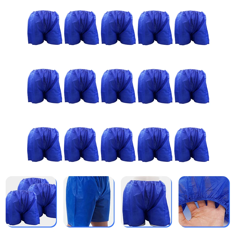 15 Pcs Panties While Lingerie Disposable Boxers Non-woven Fabric Sauna Briefs Men Shorts Massage 65X45X05CM Blue Man