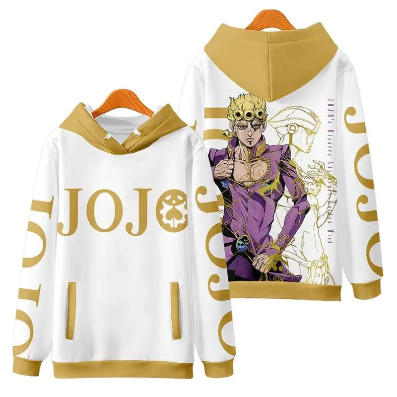 Neue Jojo bizarre Abenteuer Unisex Hoodies Herbst Kinder Comic Kapuze Männer Streetwear lässig Hip Hop neue Jungen schwarze Sweatshirts Tops