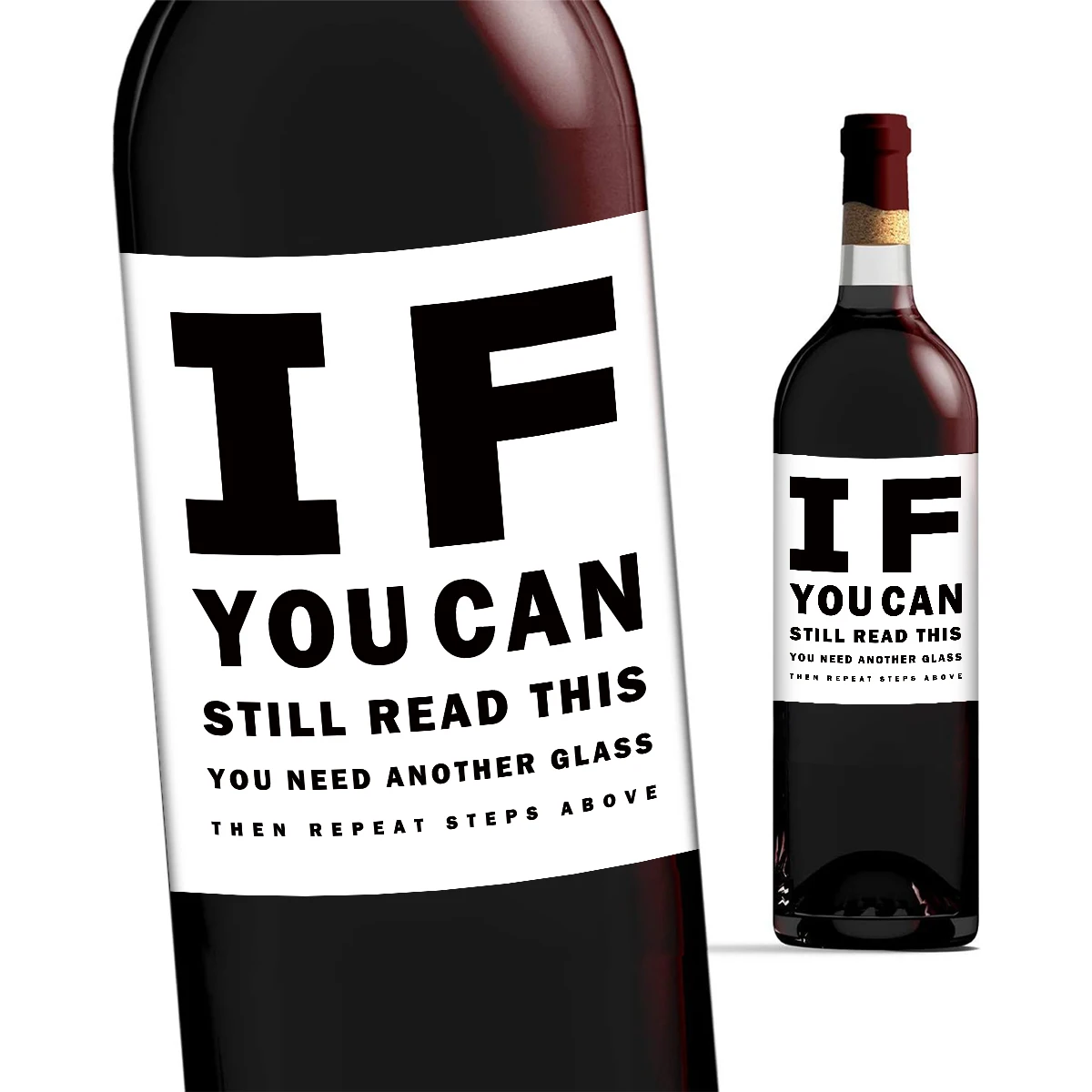 4pcs Hilarious Wine Bottle Stickers,Novelty Labels With Black In Vision Test Style,Decals For Party,Bars,Home Gatherings&Picnics