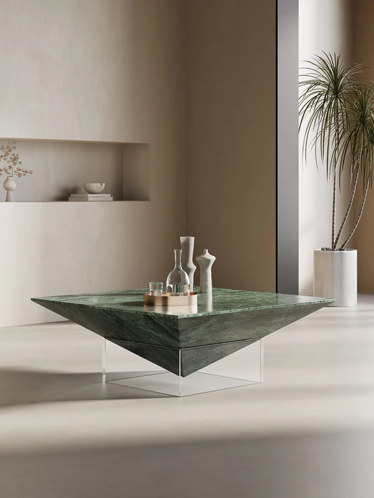 Marble Square Tea Table Living Room Household Modern Tea Table Light Luxury Creative Tea Table