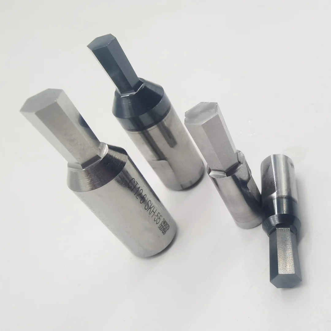 SKH51 Coating CNC High Speed Steel Hexagon Rotary Broach Punch Bit Punching Tool Holder Rotated Blanking Cutter White Steel
