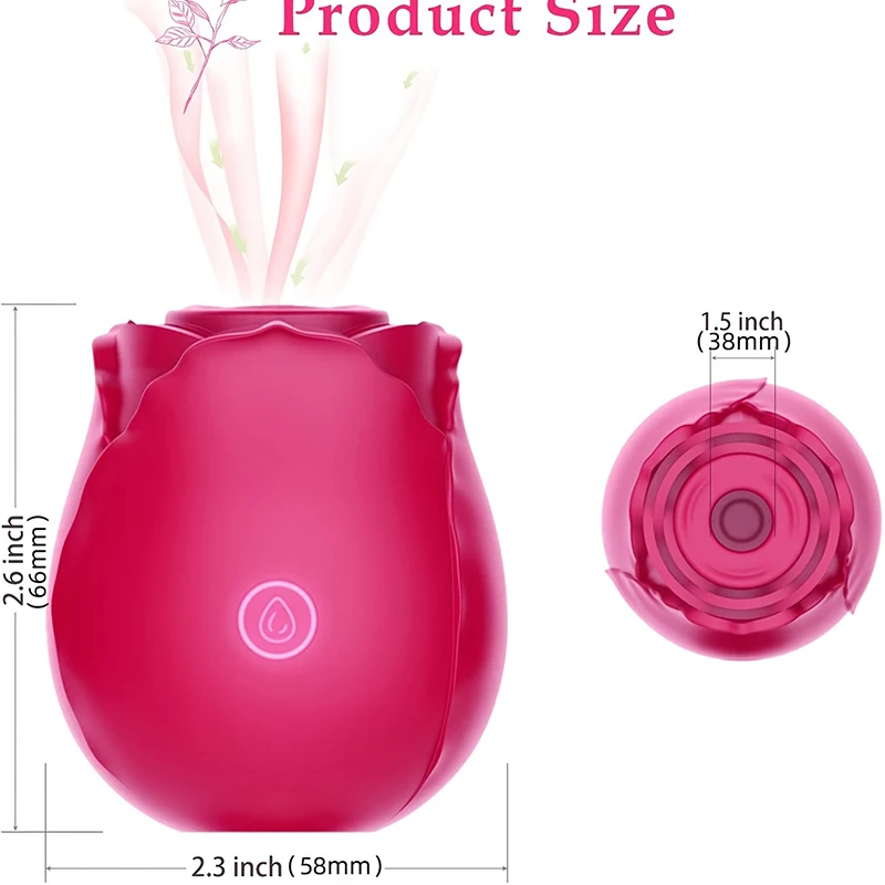 Rose Vibrator Toy Powerful Sucking for Women Vacuum Stimulator Oral Nipple Clit Sucker Female Sex Toys Goods for Female Adults