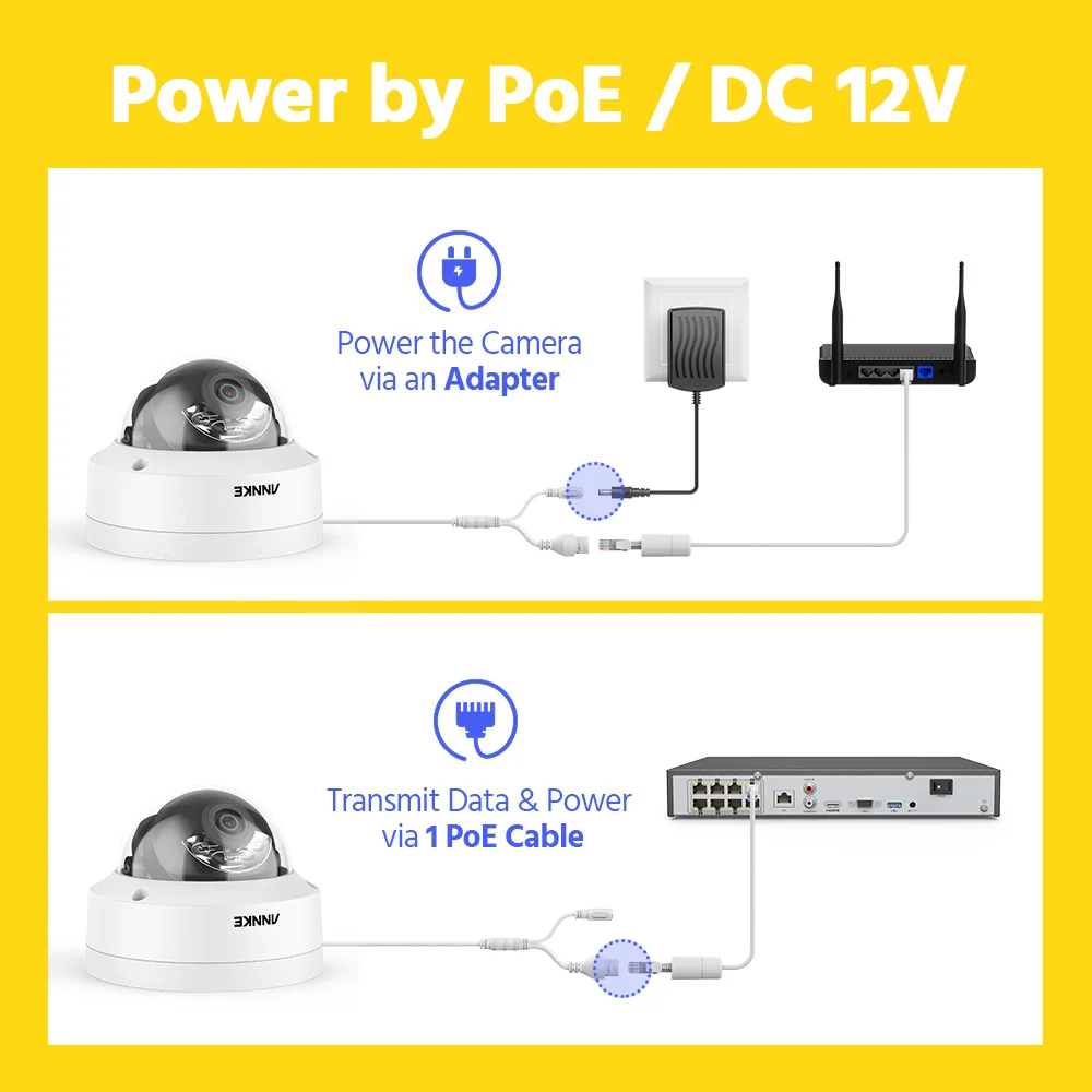 ANNKE-Caméra de surveillance extérieure POE 8MP/Ultra HD 4K (C800), dispositif de sécurité sans fil, étanche IP67, avec EXIR, vision nocturne, SACCTV par e-mail, 4 pièces