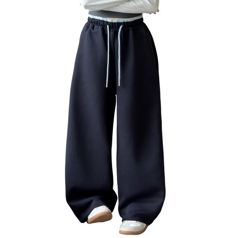 Girls Spring Autumn Casual Sports Casual Trousers For Children Curved Pants Kids Fashion High Waist Loose Sweatpants Trackpants 6