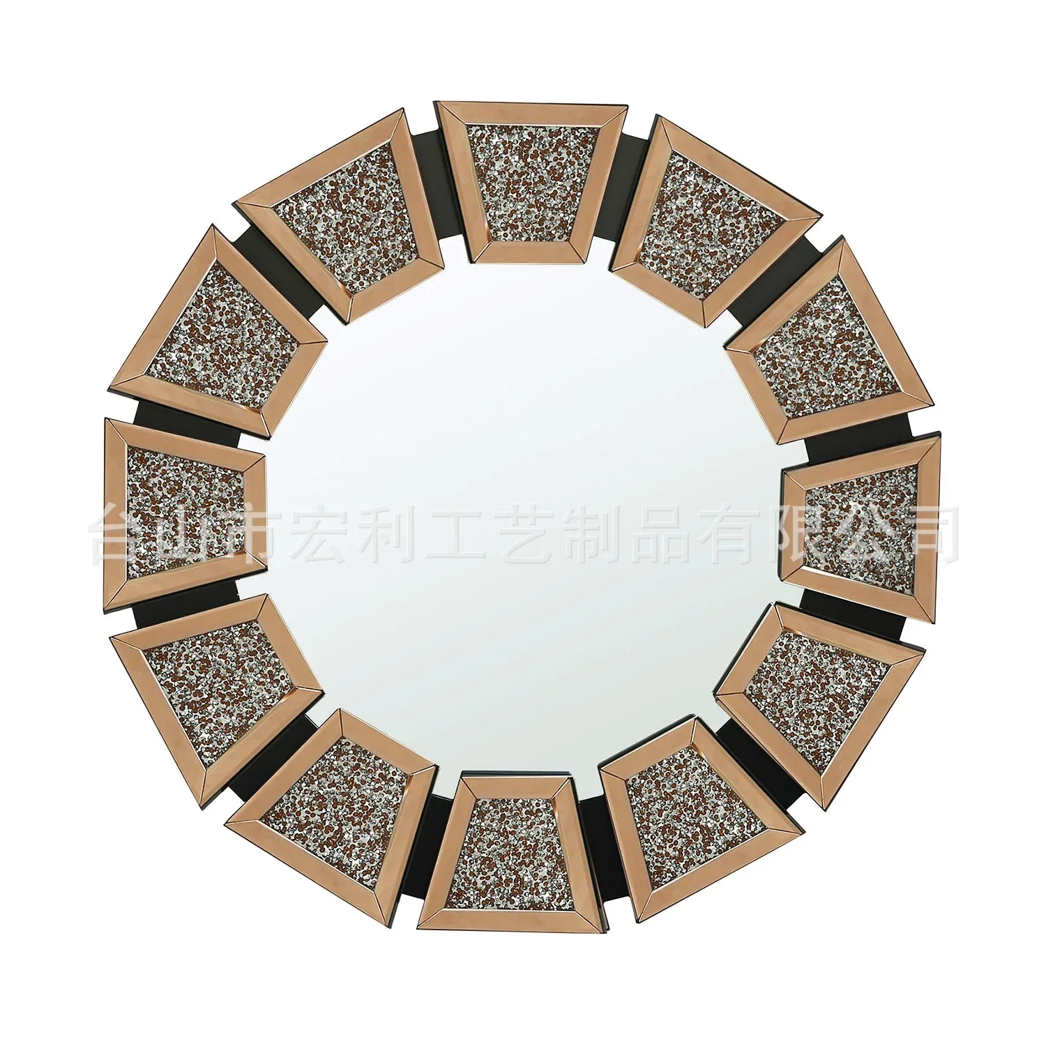 Modern light luxury quality flash diamond living room hotel lobby multi-shaped small three-dimensional art hanging mirror