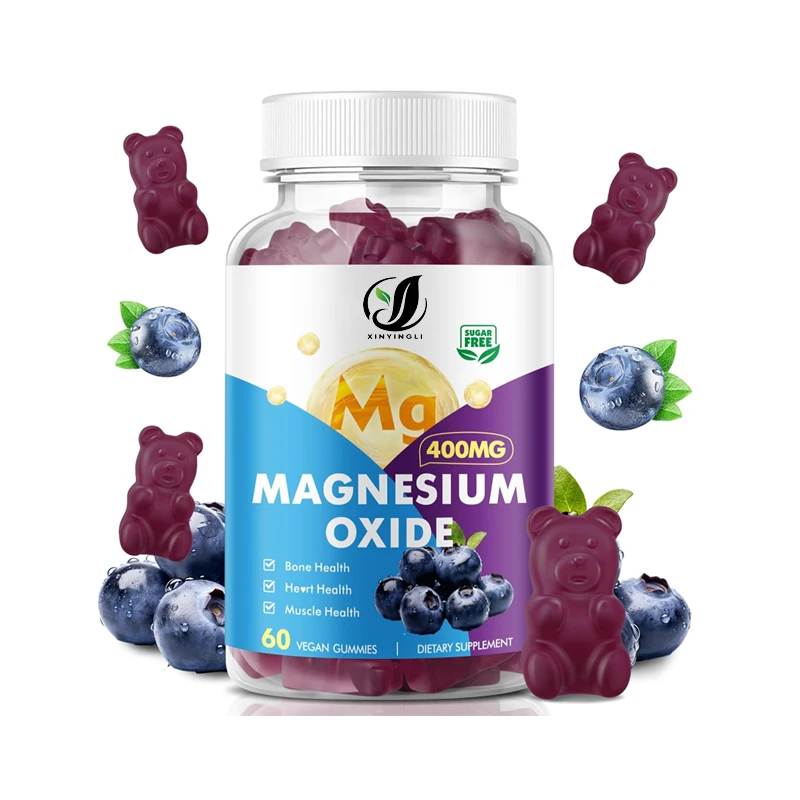 

Magnesium oxide gummies 400mg, sugar free magnesium oxide supplement, muscle support and energy boost, non GMO