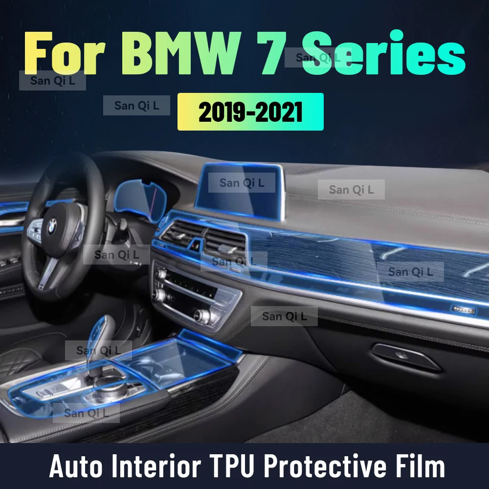 

For BMW 7 Series 2019-2021 Interior Center Console Clear Protective Film TPU Car Anti Scratch Tint Accessories Refit Set