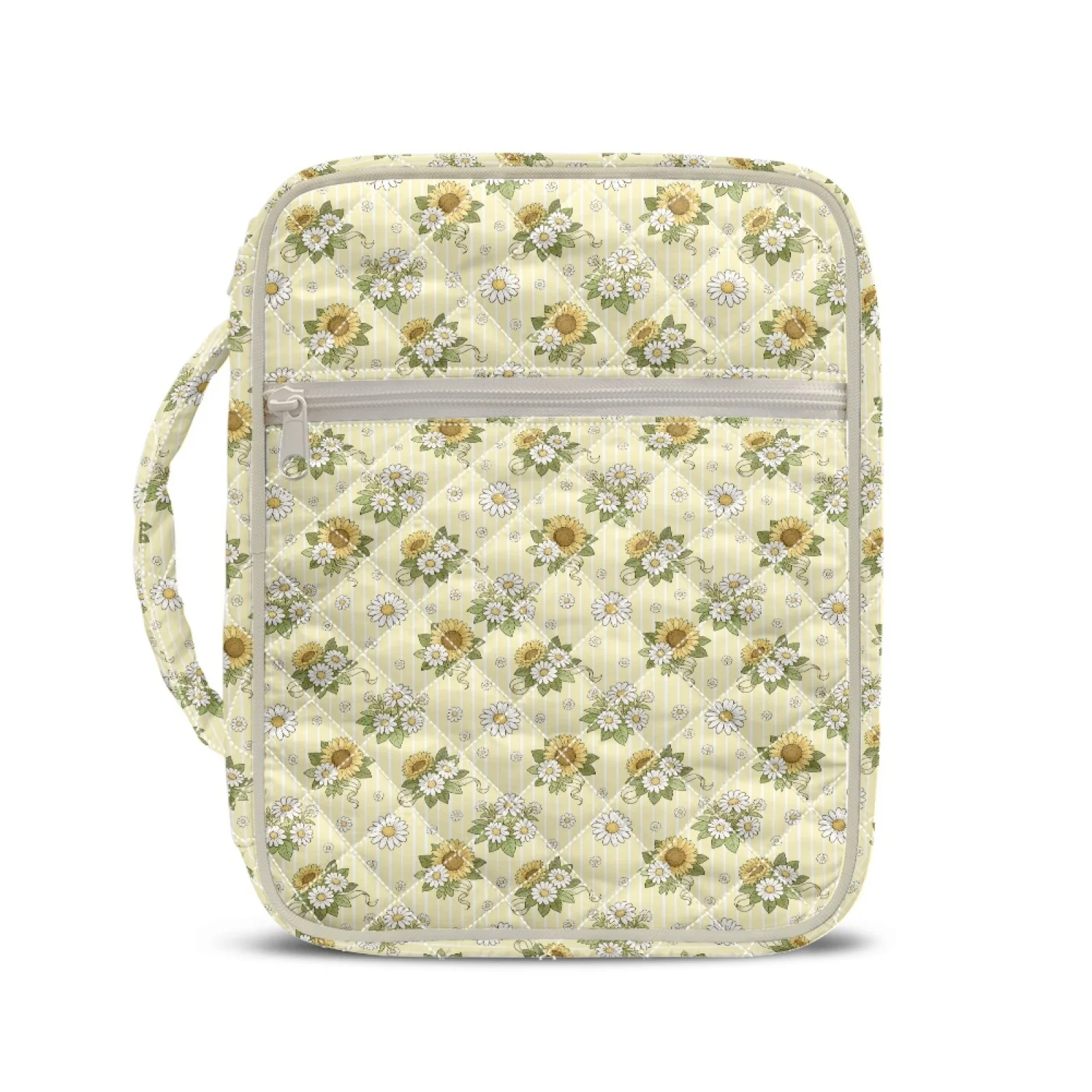 Coloranimal Zipper Pocket Church Bags Portable Quilted Bible Cover for Daily Scripture Reading Sunflower Daisy Art 2026 New