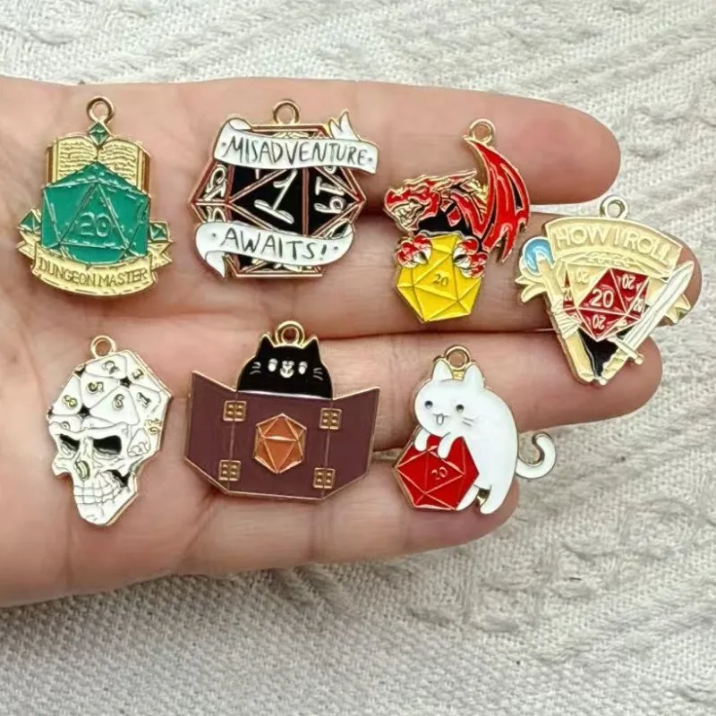10pcs Anime Cartoon Charm Jewelry Accessories Diy Making Enamel Necklace Bracelet Keychain Pendant Craft Alloy Metal Gold Plated